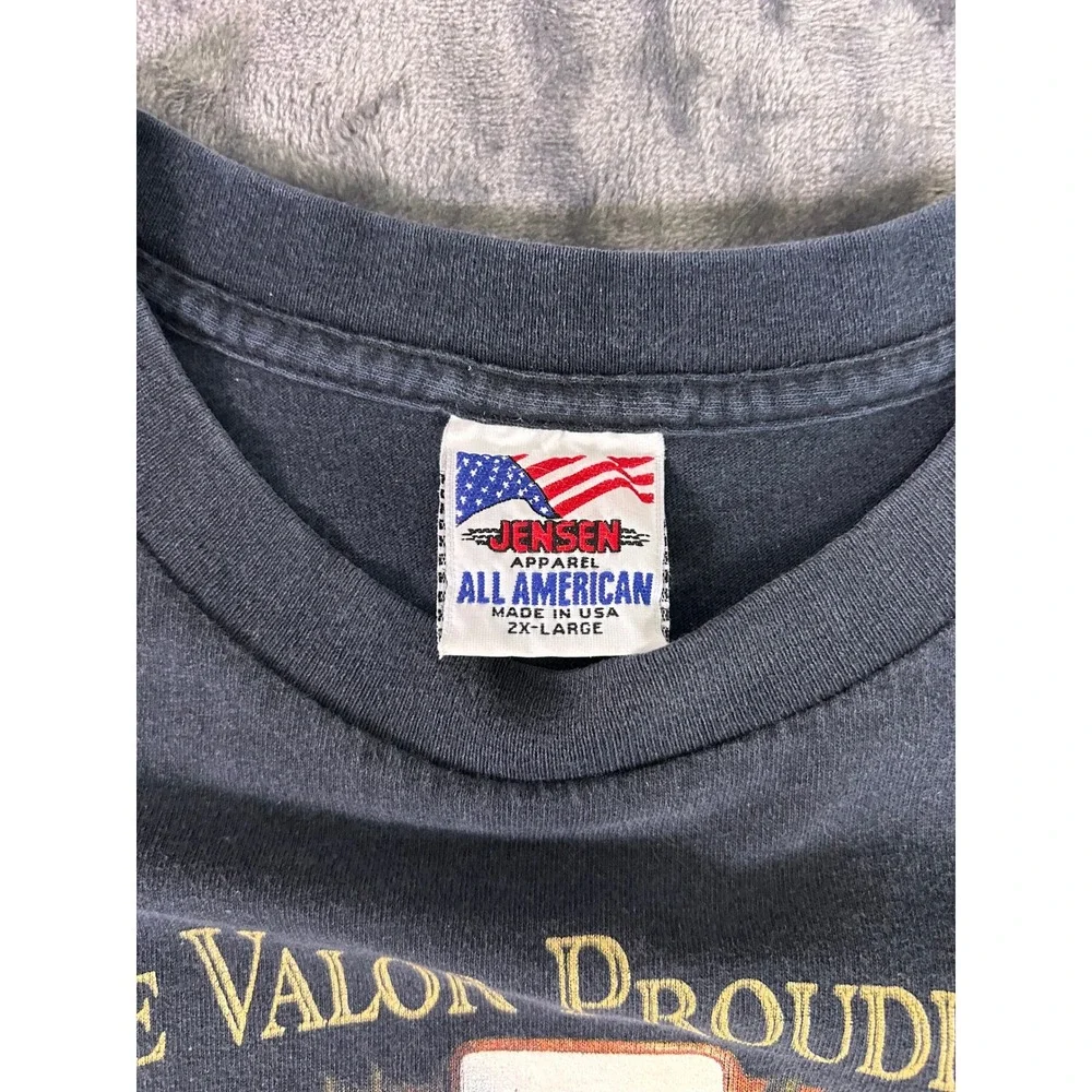 Vintage Jensen Apparel‎ All American Patriotic Eagle Fallen Heroes T Shirt 2XL